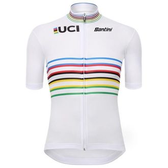 Santini UCI Official World Champion Master Jersey Velotrikot f&uuml;r Damen | wei&szlig;