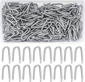 OEM Clavos Para Cercas De Alambre De Acero, 3,5 Cm De Di&aacute;metro (200 Unidades), Clavos De Fijaci&oacute;n Galvanizados En Forma De U