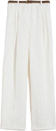 Max Mara Wide Trousers, female, White, Size: XS Pantalone Straight Leg