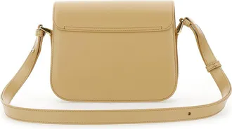 A.P.C. Womens Crossbody Bag Grace Small Beige Leather Cow Shoulder