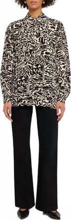 Ulla Johnson Soren Floral Silk Button-Front Shirt In Spotted Ja