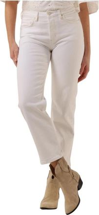 Scotch & Soda Off-White Straight Leg Jeans - Dames - Cropped Jeans - Wit - W25 - Jeans