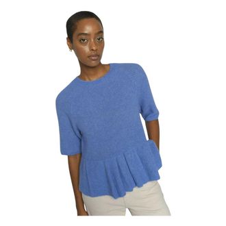 Mos Mosh Rondgebreide trui - Dames - Ronde hals truien - Blauw - M - Truien & Vesten