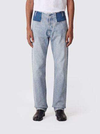 Maison Margiela Jeans slim fit in denim patchwork con logo Four Stitches