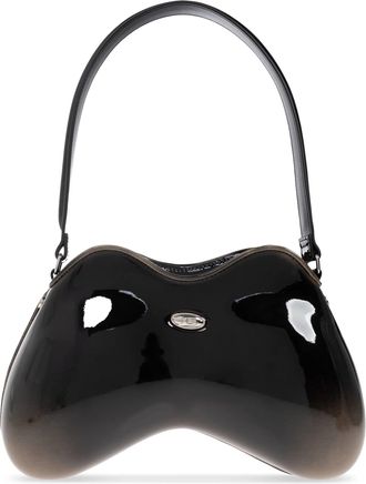 Diesel Black Play Double-D Sculptural Glossy Handbag