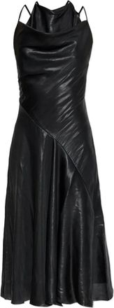 Diesel Abito midi con scollo drappeggiato - Nero