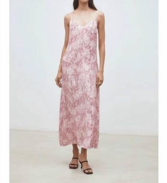 Suncoo Robe Cesaria Midi Dress In Rose