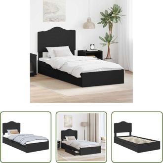 vidaXL Letto in legno - Letto con Contenitore Nero 75 x 190 cm Legno multistrato