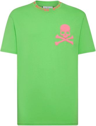 Philipp Plein T-shirt Round Neck SS Skull&Bones - Heren - T-shirts - Groen - 4XL - Katoen - Tops
