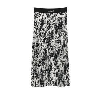 Karl Lagerfeld Gonna midi plissettata con logo in vita - - Skirts - Donna - Nero - M