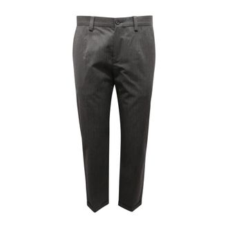 Dolce & Gabbana Wool Blend Trousers with Folded Hem
