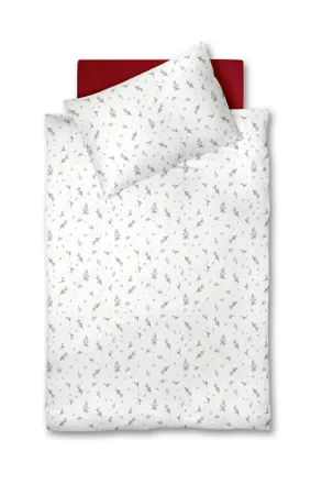 Fleuresse Bettw&auml;sche, Rot, Wei&szlig;, Dunkelgr&uuml;n, Textil, Str&auml;ucher, 140x200 cm, pflegeleicht, b&uuml;gelleicht, Heimtextilien, Bettw&auml;sche & Leint&uuml;cher, Bettw&auml;sche, Flane