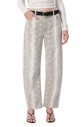 Citizens Of Humanity Miro High Waist Relaxed Barrel Jeans in Python Snake Print at Nordstrom, Size 24