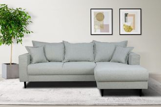 HOME AFFAIRE Ecksofa »VEYRAS L-Form, hoher Sitzkomfort, Masse B/T/H: 230/150/76 cm« mit Wellenunterfederung, incl. Rückenkissen und Zierkissen