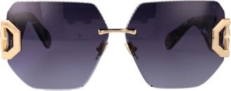 Philipp Plein Plein Hera Zonnebril - Dames - Zonnebrillen - Geel - 66 MM - Accessoires