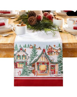 Elrene Storybook Christmas Village Holiday Table Runner
