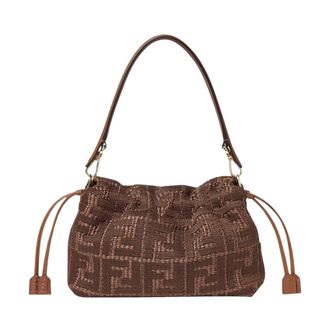 Fendi Mamma Baguette Medium Raffia Handtas - Dames - Tassen - Bruin - Maat: ONE Size Leer