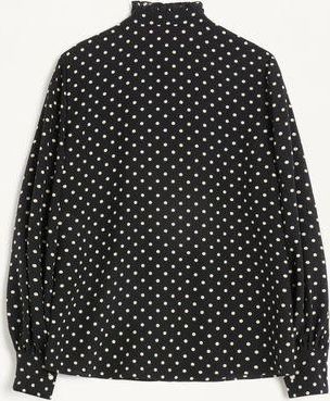 Valentino Camicia In Crepe De Chine Stampa Plusdepois Donna NERO/BETULLA 38