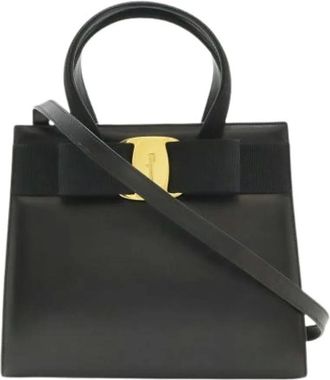 Ferragamo Pre-owned Handbags, female, Black, Size: ONE SIZE Pre-owned Vara Handbag