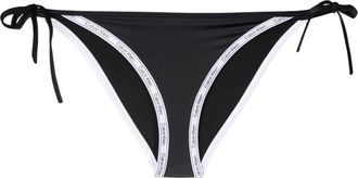 Calvin Klein logo-print strap bikini bottoms - women - Polyamide/Elastane/Polyester/Elastane - L - Black