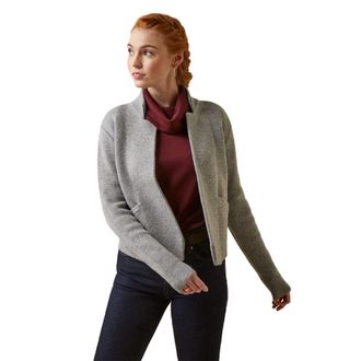 Ariat Womens Daly Cardigan Top Long Sleeve in Heather Gray, Size X-Small, by Ariat