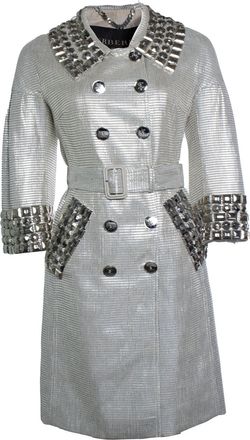 Burberry Burberry, zilverkleurige metallic trenchcoat