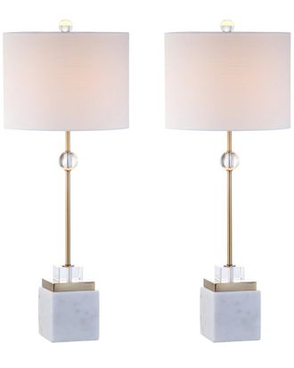 Jonathan Y Designs Jonathan Y Designs Set Of 2 Dawson 30In Marble & Crystal Table Lamps