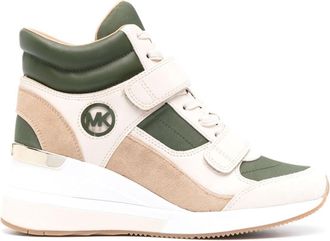 Michael Michael Kors Gentry high-top leather wedge sneakers - women - Leather - 10 - Neutrals