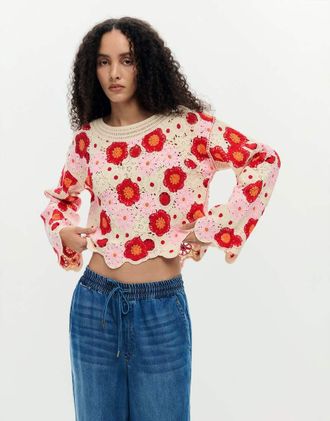 Desigual Top alluncinetto bianco multicolore