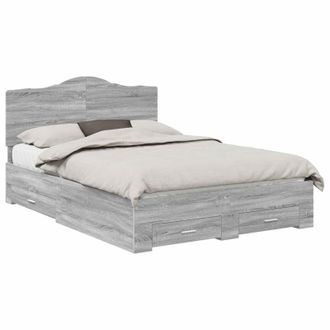 vidaXL Struttura Del Letto Con Cassetto Grigio Sonoma 150 X 200 Cm Vidaxl