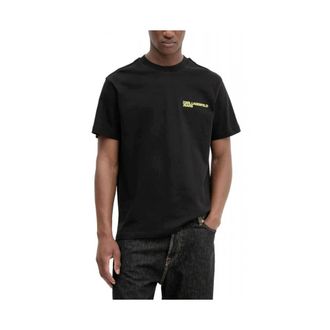Karl Lagerfeld Tops, Heren, Zwart, L, KLJ Relaxed Fisheye T-Shirt