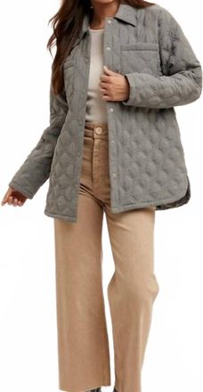 Hem & Thread Quilted Motif Jacket In Winter Spruce