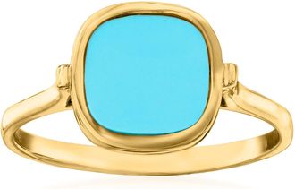Ross-Simons Italian Turquoise Ring in 14kt Yellow Gold