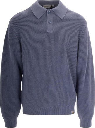 Carhartt Work in Progress L/S Miles Polo - Heren - Polos - Blauw - M - Katoen - Tops