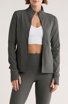 Zella Perform Rib Jacket in Green Urban at Nordstrom Rack, Size X-Small