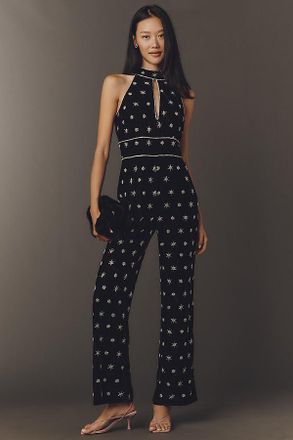 Saylor Lyra Velvet Halter Jumpsuit