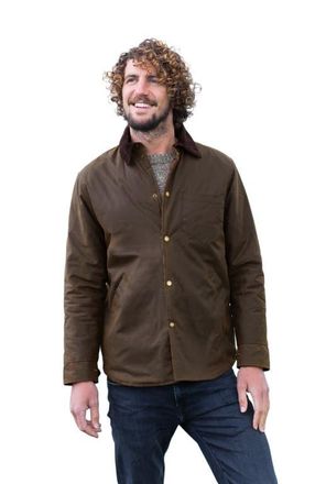 Celtic & Co. British Waxed Cotton Overshirt in Peat at Nordstrom, Size X-Large