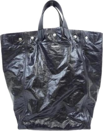 Jil Sander Pre-owned Tote Bags, male, Black, Size: ONE SIZE Pre-owned Leather Bag