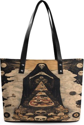 Generic Wizard Skull Tote Bags for Women Cute Shoulder Purses Handbags