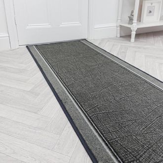 Runrug Hallway Carpet Runner Rug - Soft & Comfy, Non-Slip, 8mm - Gala in Dark Grey | Size: 100 cm x 300 cm