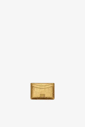 Ganni Gold Bou Card Holder in Metallic
