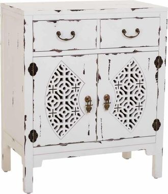 Wanderlust Deco Recibidor de madera con 2 cajones y 2 puertas 66x36x78 blanco