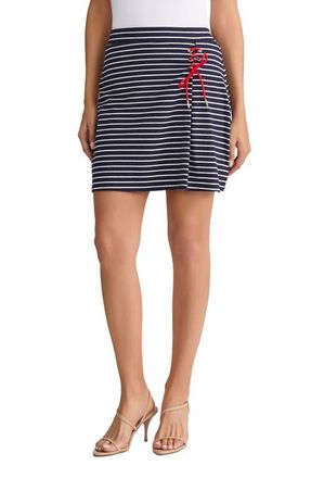 Jones New York Stripe Skort in Pacific Navy/Natural White at Nordstrom, Size X-Small
