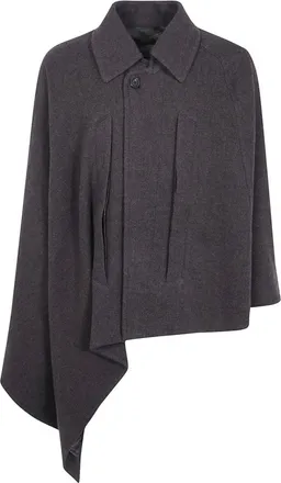 Ziggy Chen Speard Collar Poncho - Heren - Jassen - Grijs - Maat: XS