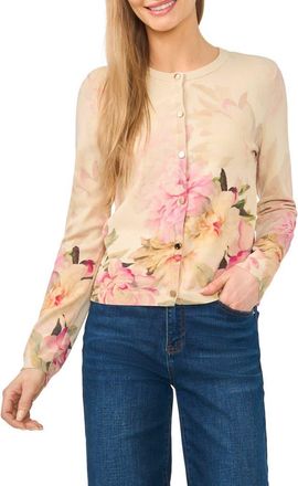 Ted Baker Kara Floral Cardigan in Maple Butter at Nordstrom, Size Large