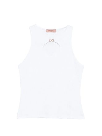 Twin-Set Ribbed Tank Top With Infinity Logo