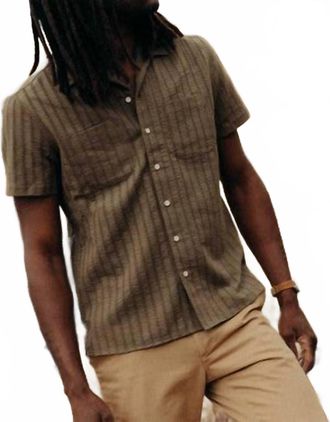 Taylor Stitch Conrad Short Sleeve Shirt In Fatigue Olive Dobby