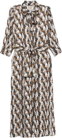 Alessandro Enriquez Tie-Neck Graphic-Print Dress - Dames - Shirt Kleedjes - Veelkleurig - XS - Kleedjes