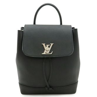 Louis Vuitton Black Noir Leather Backpack (Pre-Owned)