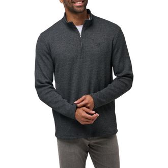 Travis Mathew Last Sunset Thermal Half Zip Pullover in Heather Dark Grey at Nordstrom Rack, Size Small